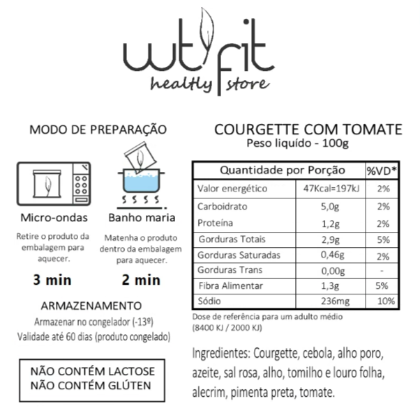 Courgette com Tomate – 100g